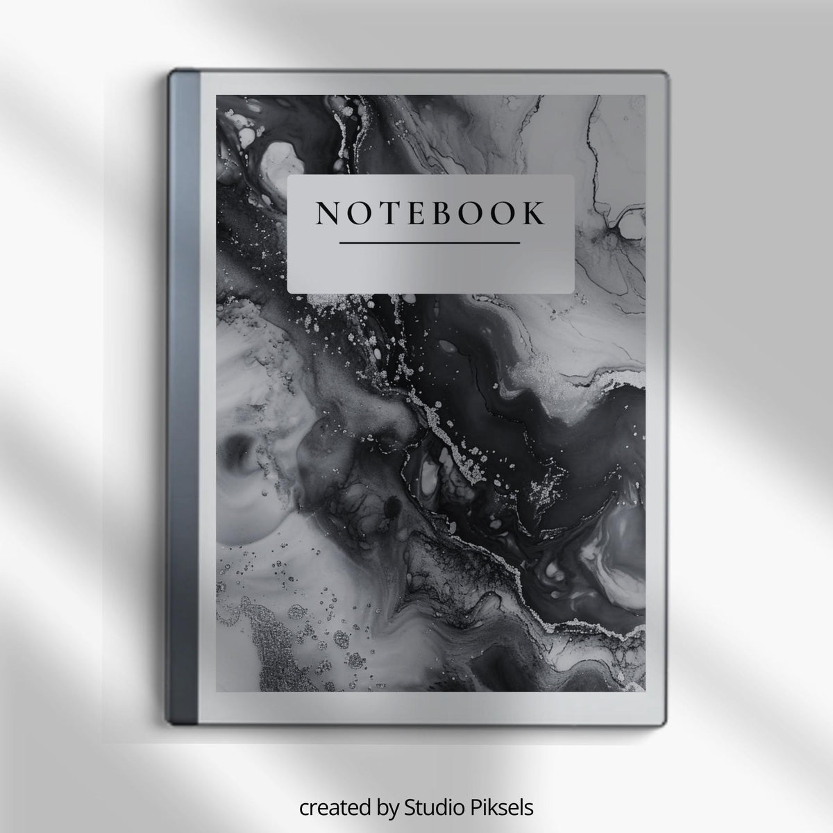Monochrome marble notebook covers for reMarkable 2 and reMarkable Paper Pure with elegant grayscale PDF designs.