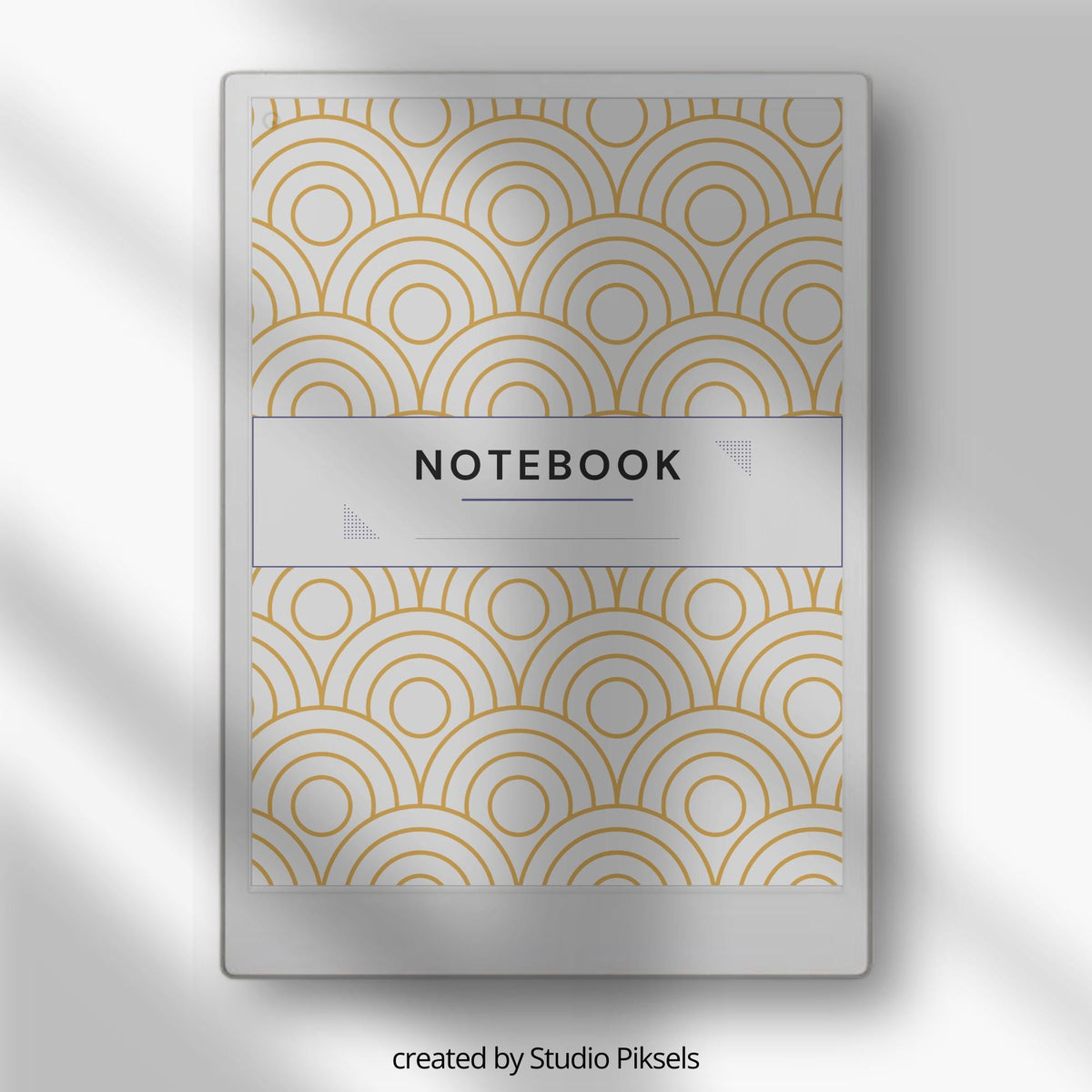 Patterned notebook cover bundle for the reMarkable Paper Pro featuring 12 geometric, plaid, and damask digital covers, minimalist designs, and library organization styles.