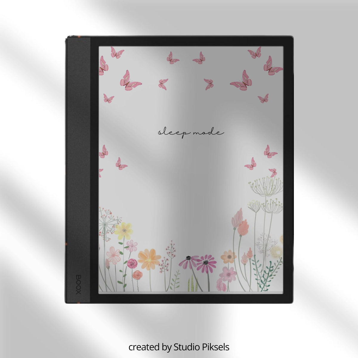 BOOX Sleep Screen Bundle with floral and butterfly nature-inspired screen covers for BOOX color and grayscale E Ink devices