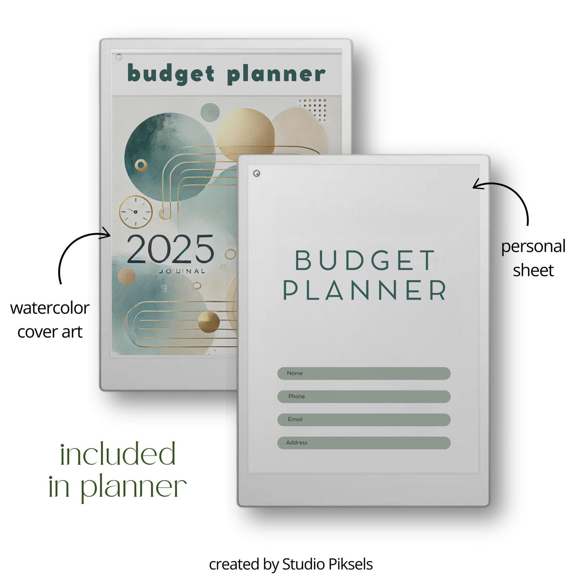 Budget Planner for reMarkable Paper Pro, Financial Planner, Money Planner, Budget Tracker, Finance Planner for Paper Pro,...