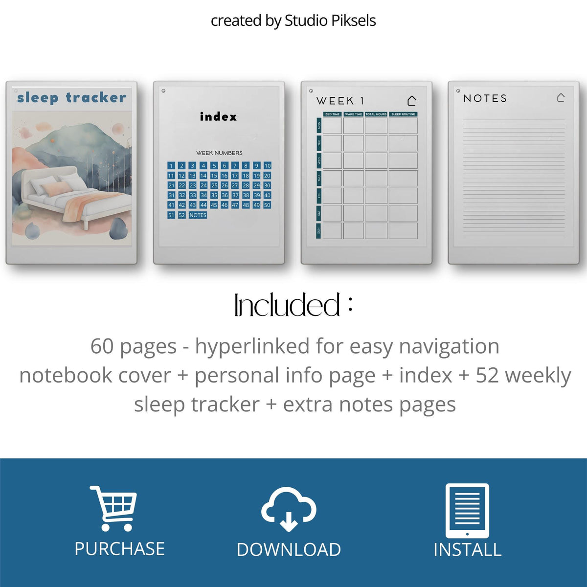 2025 Sleep Tracker for reMarkable Paper Pro