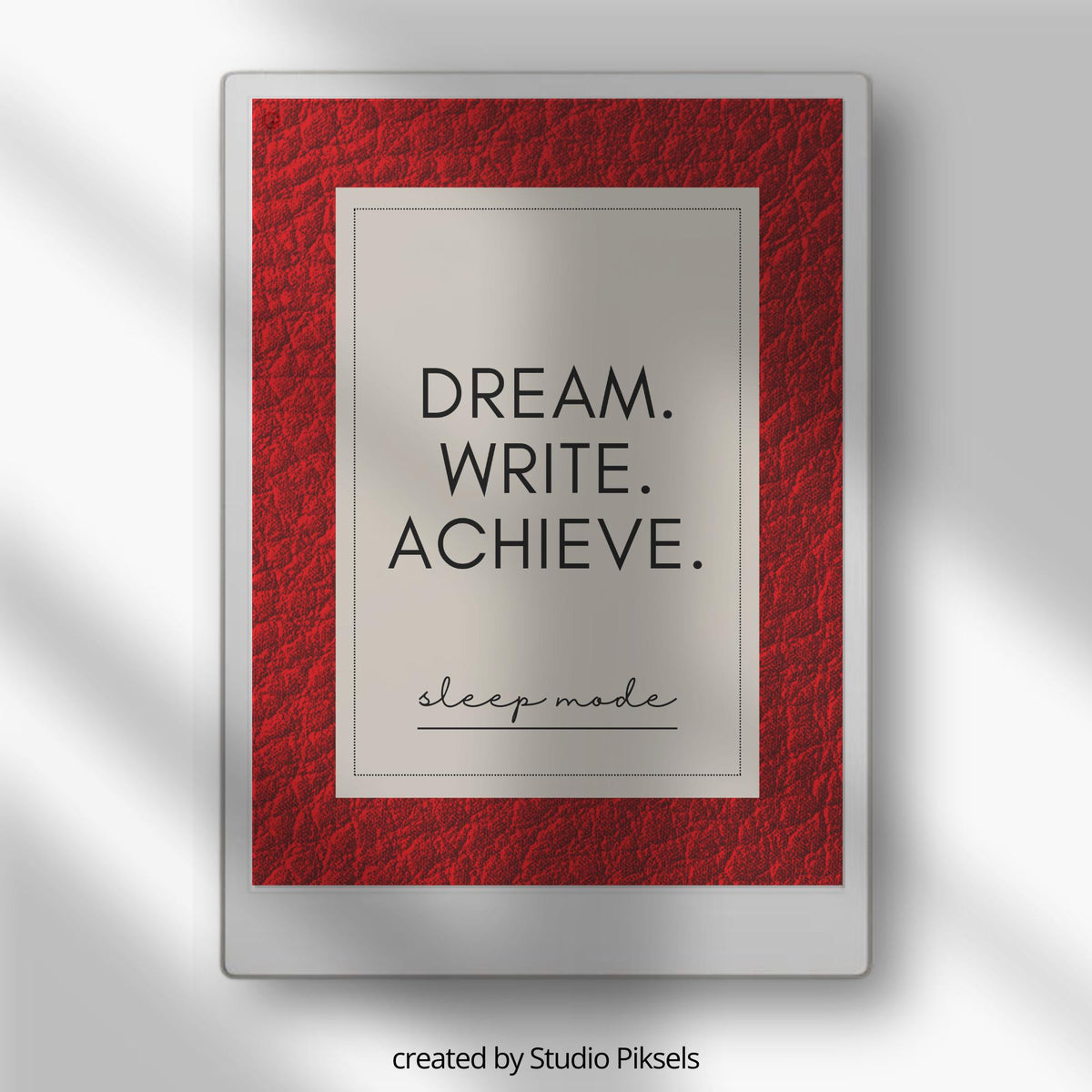 Motivational sleep screen bundle for the reMarkable Paper Pro featuring 15 digital PNG background designs with minimalist typography and notebook textures.