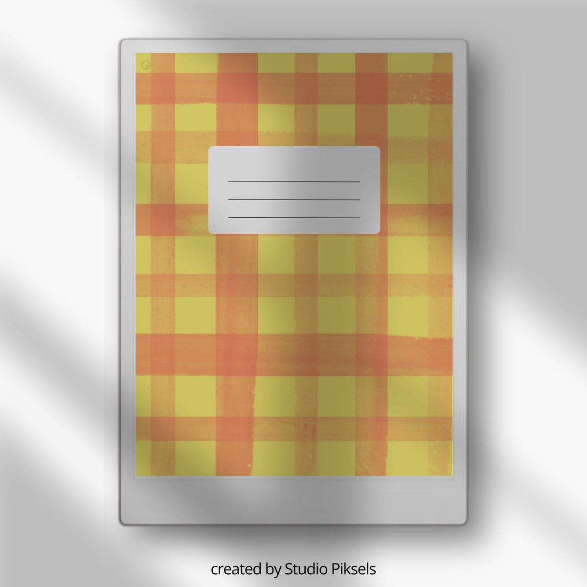 Plaid notebook cover bundle for reMarkable Paper Pro featuring 12 digital notebook cover designs with classic check patterns for organizing journals, planners, notes, and custom digital notebooks.