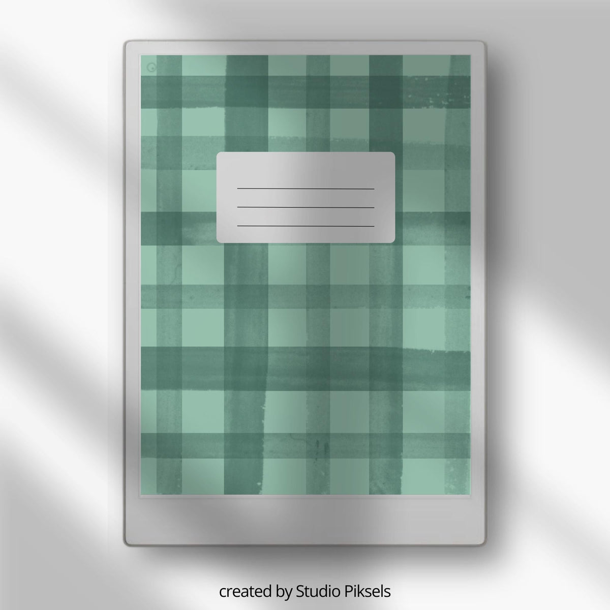 Plaid notebook cover bundle for reMarkable Paper Pro featuring 12 digital notebook cover designs with classic check patterns for organizing journals, planners, notes, and custom digital notebooks.