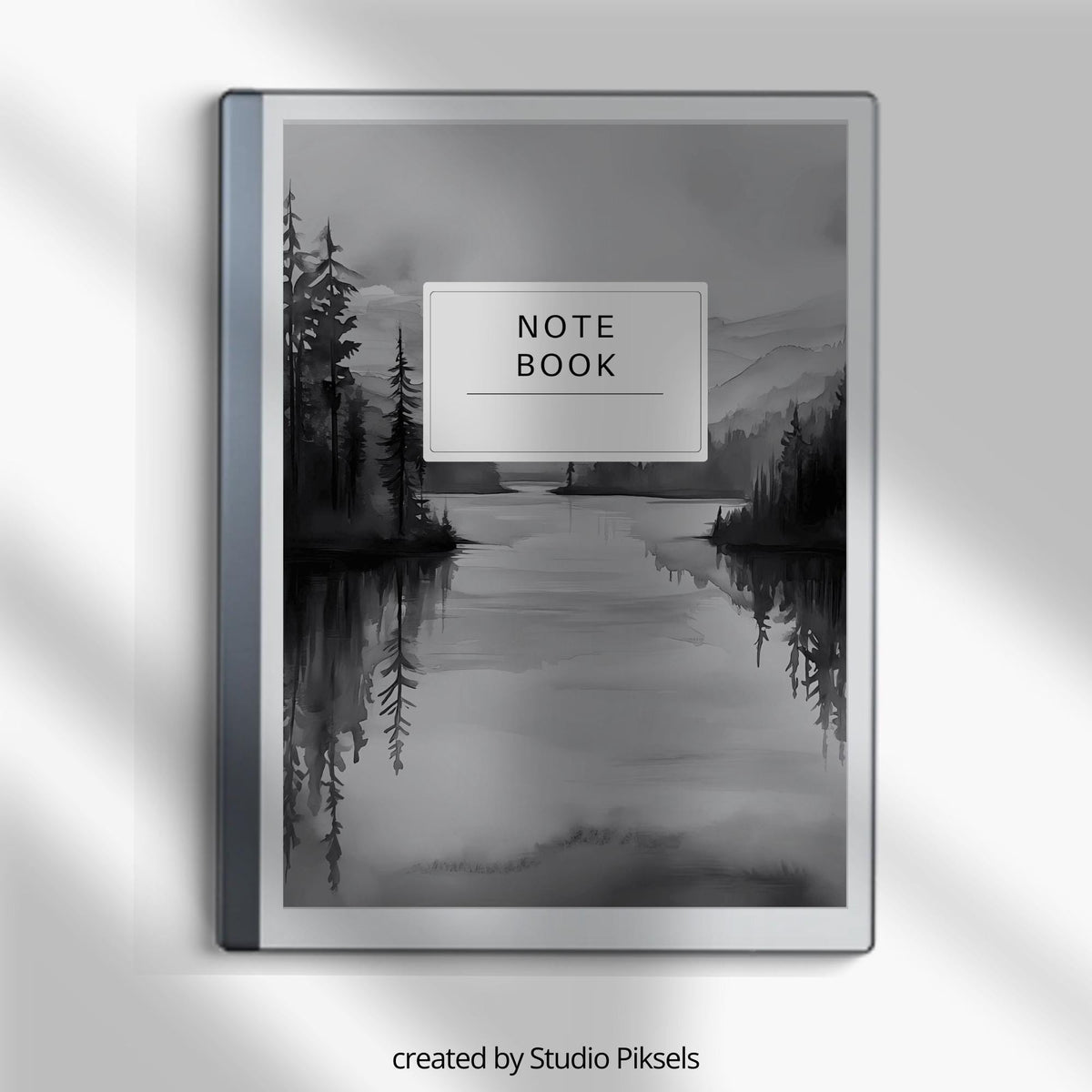 Monochrome landscape notebook covers for reMarkable 2 and reMarkable Paper Pure with black-and-white nature PDF designs