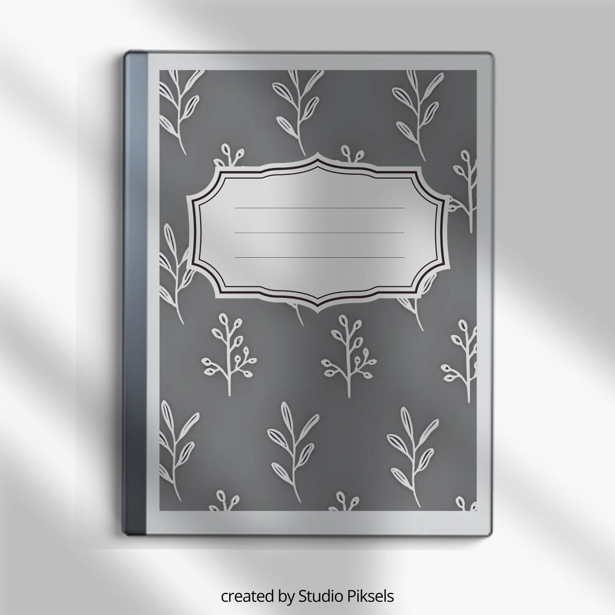 Floral Notebook Cover Bundle for reMarkable featuring 12 monochrome botanical PDF covers for planners, journals, sketchbooks, and digital notebooks.