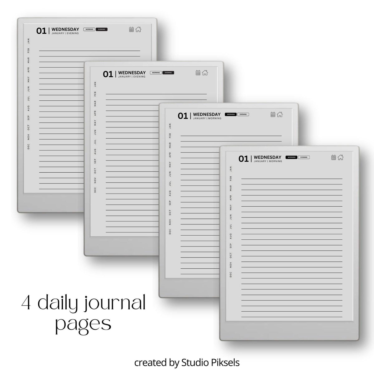 Hyperlinked Yearly Gratitude Journal for reMarkable Paper Pro