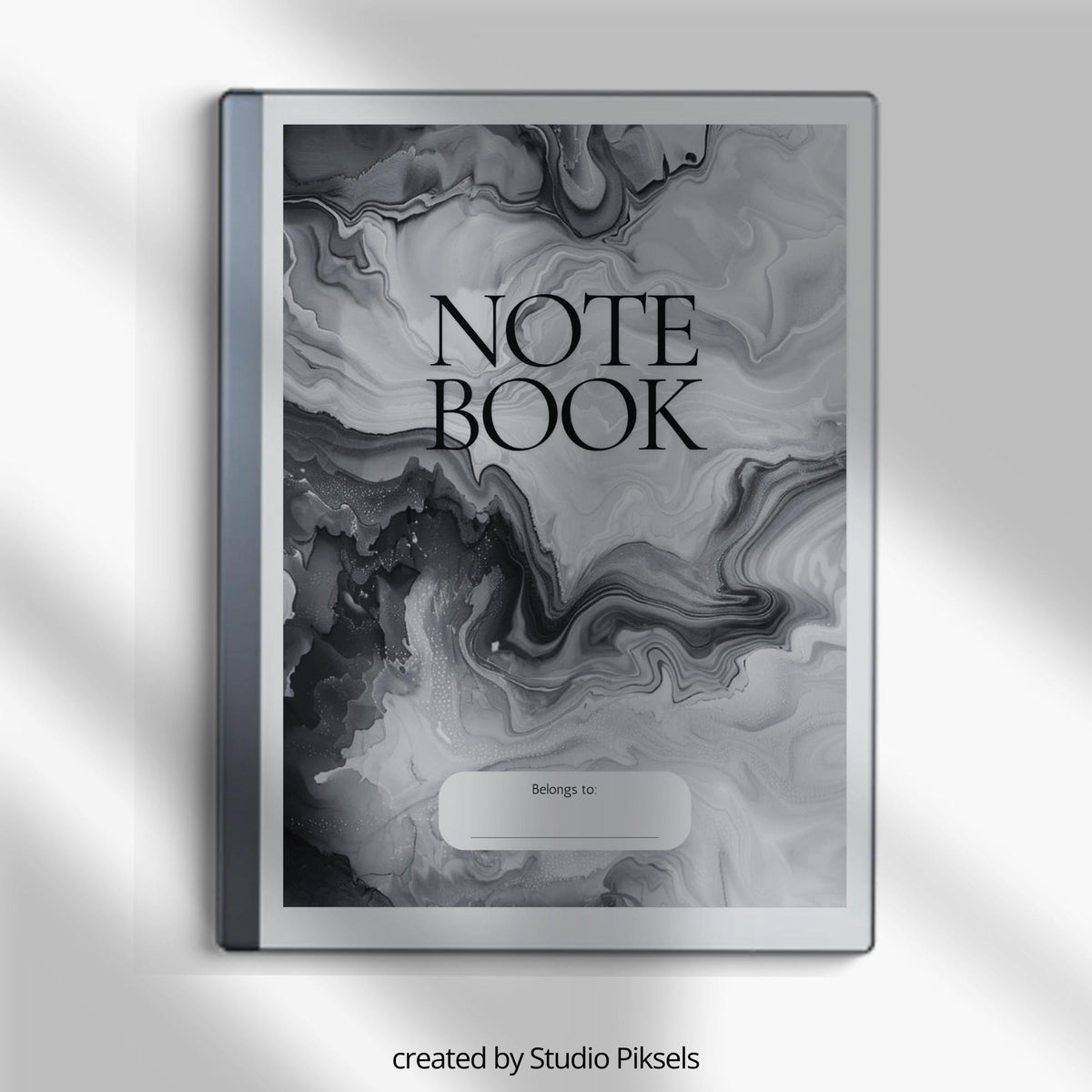 Monochrome marble notebook covers for reMarkable 2 and reMarkable Paper Pure with elegant grayscale PDF designs.