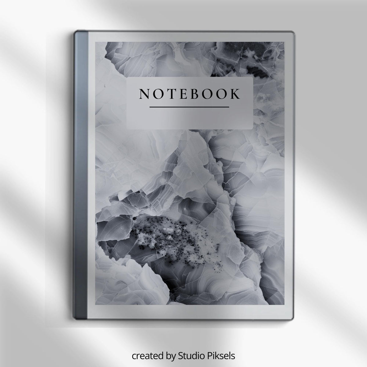 Monochrome marble notebook covers for reMarkable 2 and reMarkable Paper Pure with elegant grayscale PDF designs.