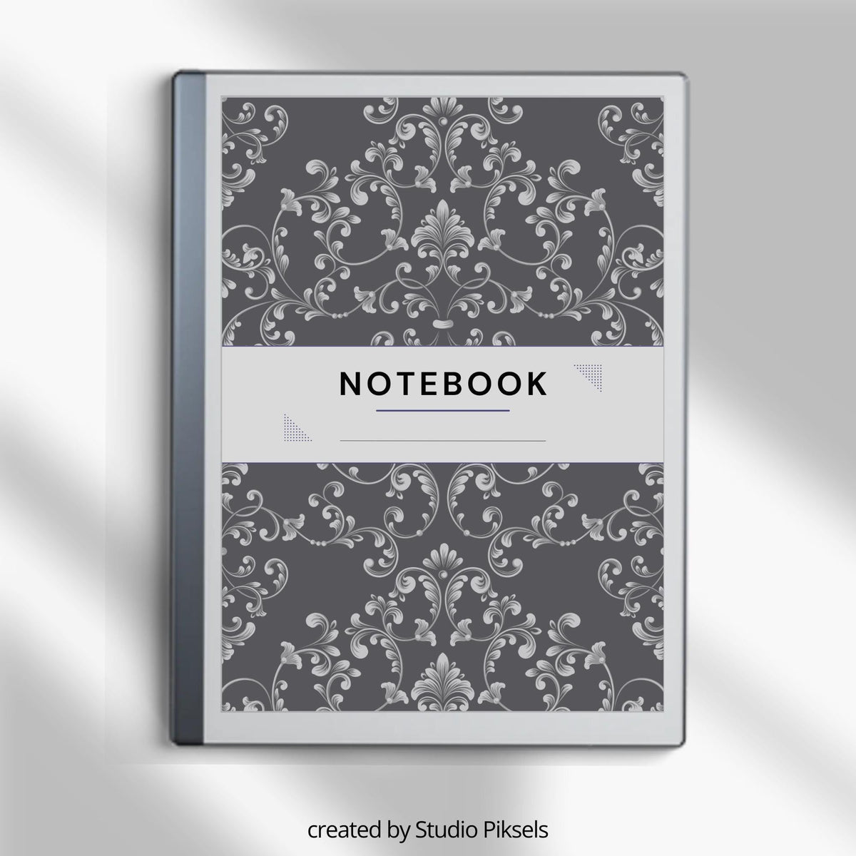Classic pattern notebook covers for reMarkable 2 and reMarkable Paper Pure with elegant black-and-white PDF artwork
