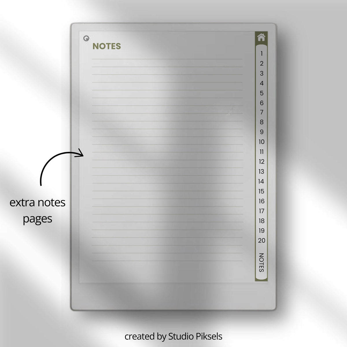 Hyperlinked work planner for reMarkable Paper Pro featuring daily task planning pages, project management layouts, business organization tools, and reusable digital productivity templates.