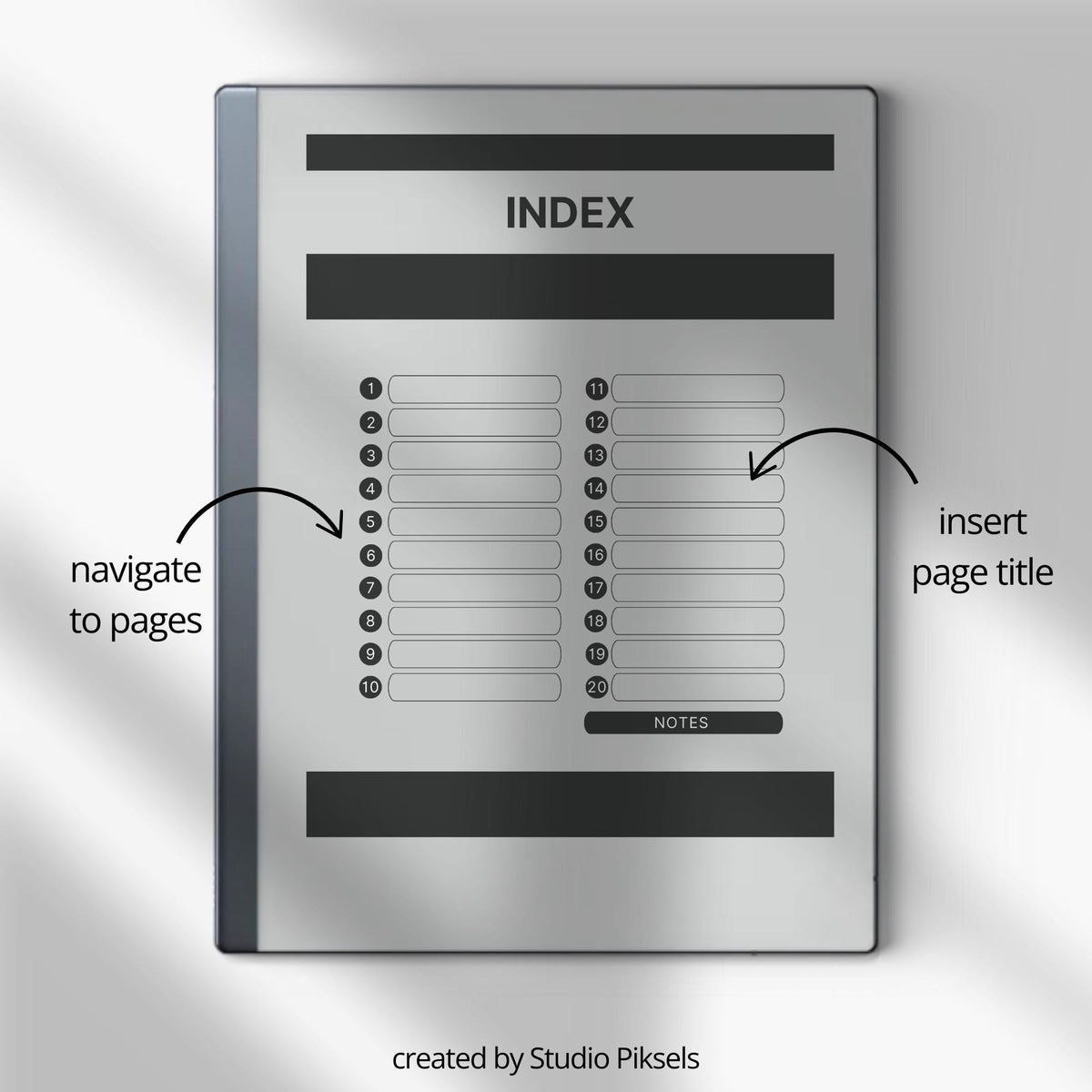 Work Planner Bundle PDF for reMarkable 2 and Paper Pure with grayscale productivity layouts, hyperlinked task planners, and workflow organization pages