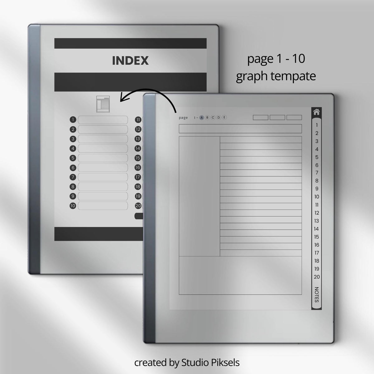 Cornell Notebook Bundle for reMarkable featuring six hyperlinked digital notebooks with Cornell notes pages, planning templates, lined notes pages, and minimalist grayscale covers