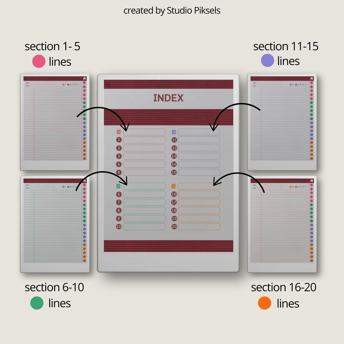 Hyperlinked Legal Pad Paper Notebook for reMarkable Paper Pro