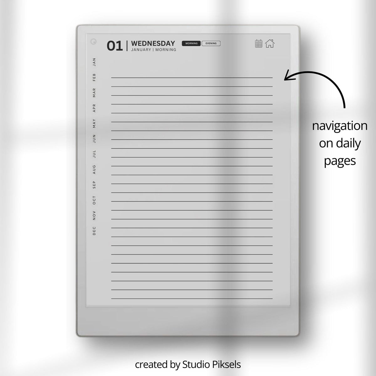 Hyperlinked Yearly Gratitude Journal for reMarkable Paper Pro