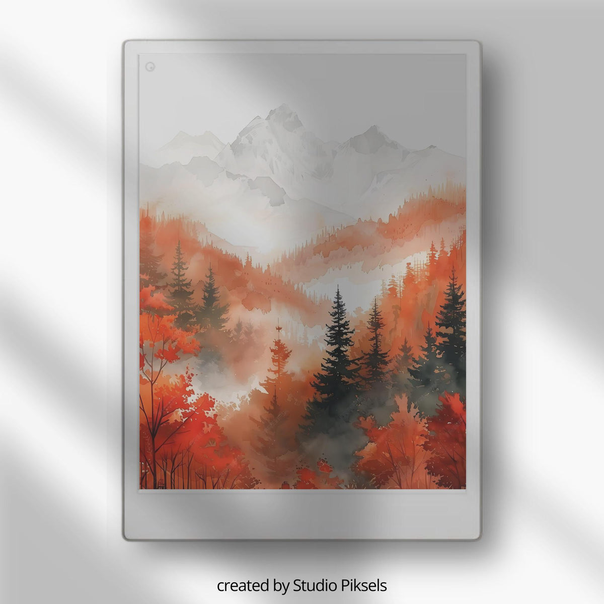  Sleep Screen Bundle for reMarkable Paper Pro. Featuring calming watercolor nature scenes, this collection includes mountain landscapes, quiet lakes, forests, and seasonal scenery designed to create a relaxing screen experience.