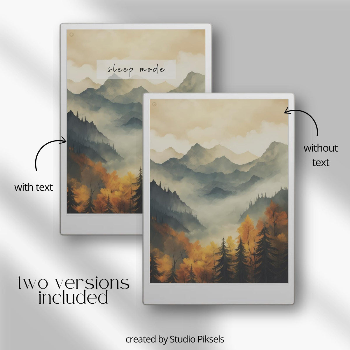  Sleep Screen Bundle for reMarkable Paper Pro. Featuring calming watercolor nature scenes, this collection includes mountain landscapes, quiet lakes, forests, and seasonal scenery designed to create a relaxing screen experience.