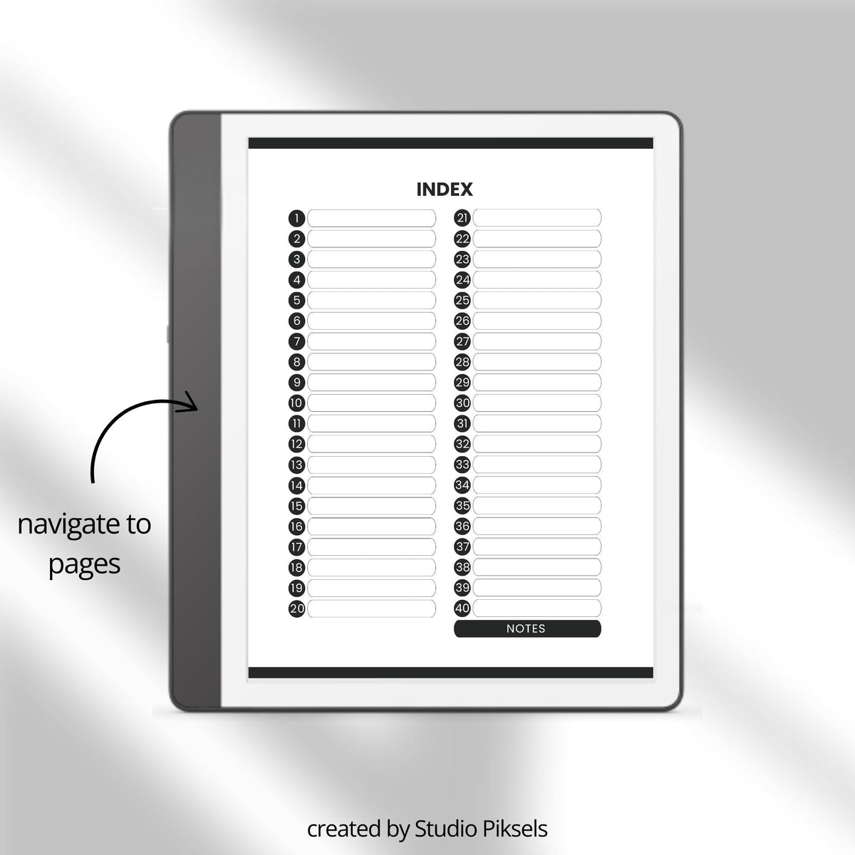 Cornell Notebook Bundle for Kindle Scribe with hyperlinked study notebooks, Cornell note-taking pages, and minimalist digital layouts.
