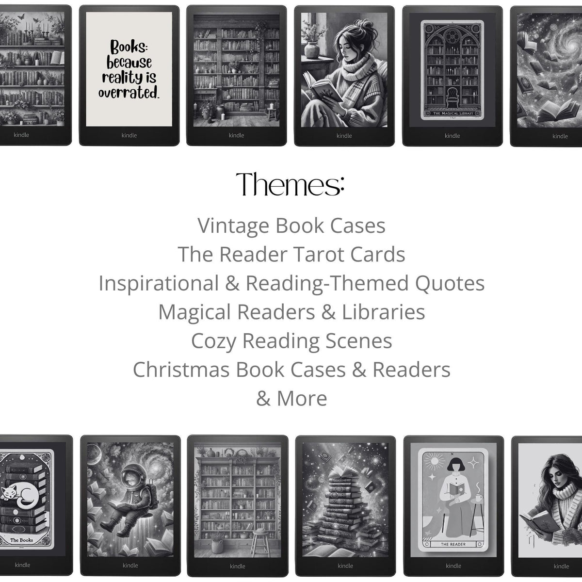 80 Book-Themed EPUB Screensavers for Kindle Colorsoft digital product preview.