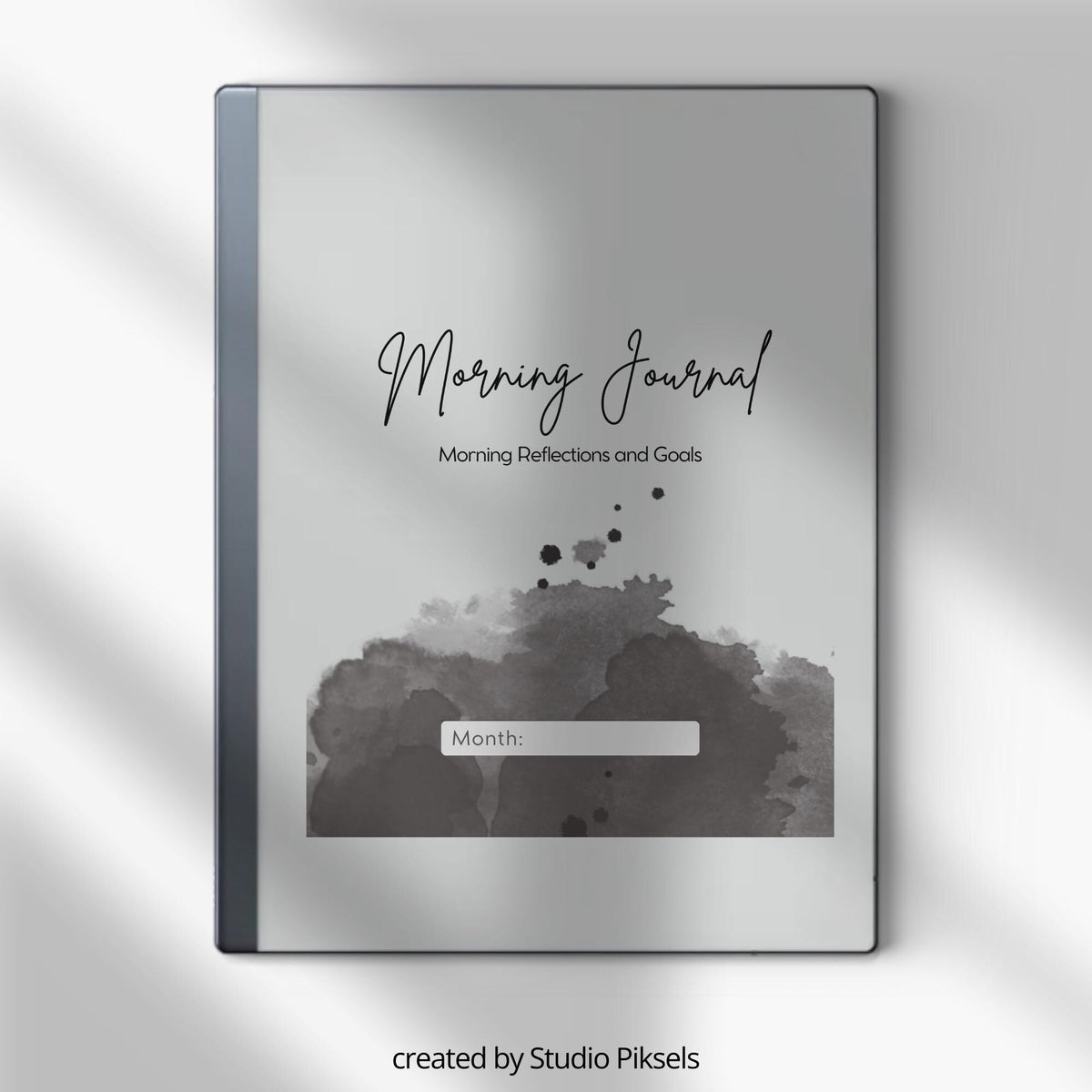 Minimalist Morning Journal PDF for reMarkable 2 and Paper Pure with gratitude prompts and grayscale reflection pages for mindful journaling