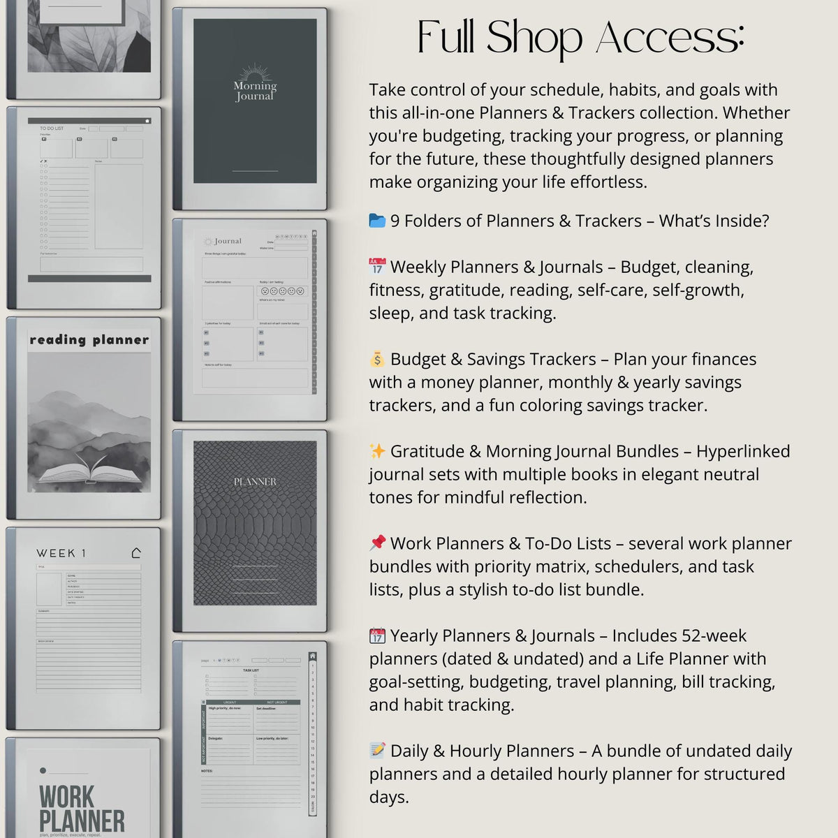 Full Shop Access for reMarkable 2 Collection digital product preview.