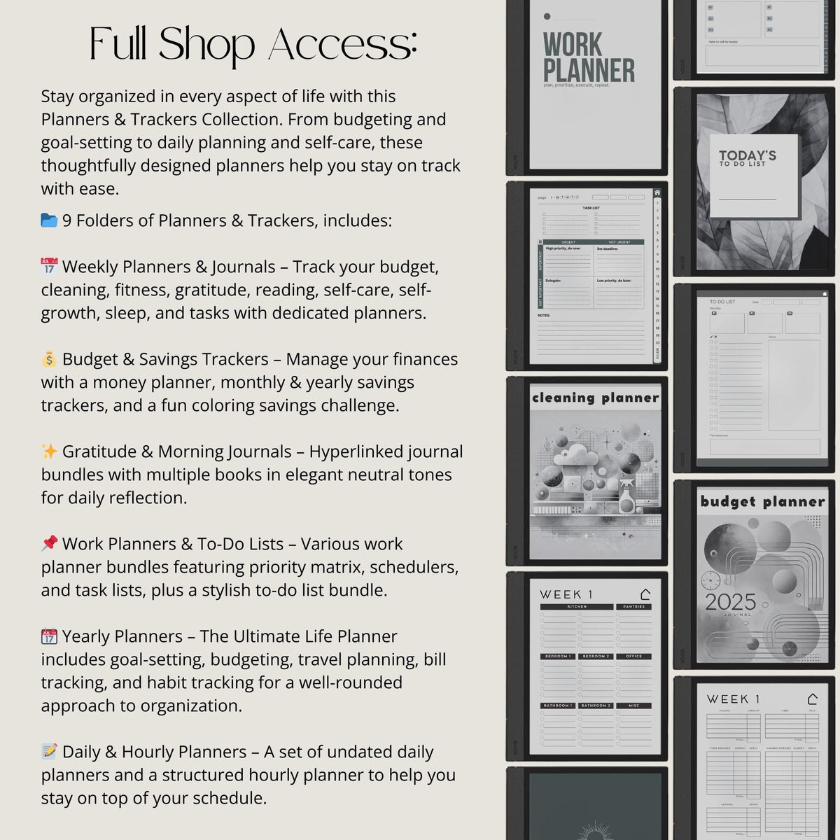 Full Shop Access to BOOX Eink Collections, Productivity Templates for BOOX Note, Planner, Notebook & Templates Bundle digi...