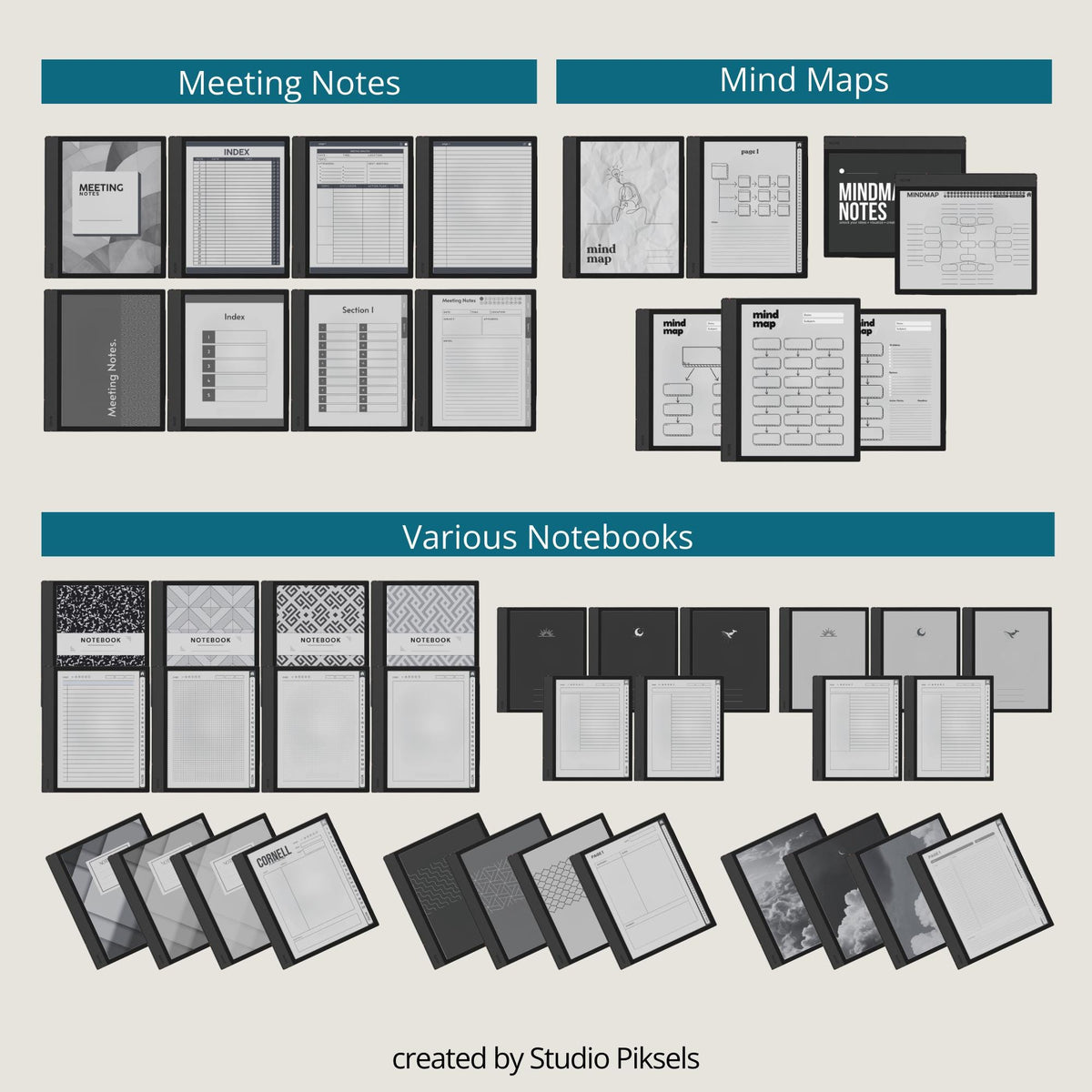 Full Shop Access to BOOX Eink Collections, Productivity Templates for BOOX Note, Planner, Notebook & Templates Bundle digi...