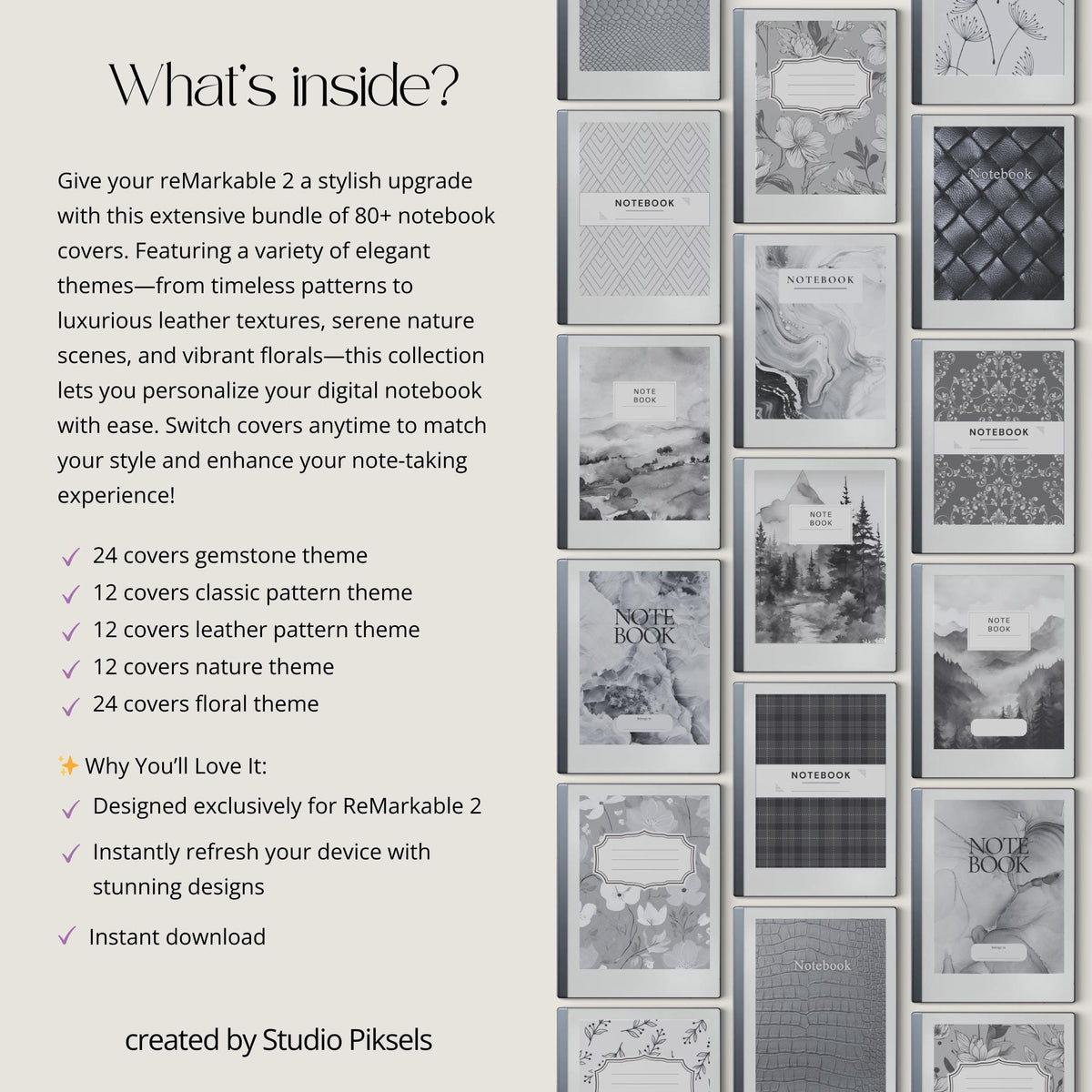 Ultimate Notebook Covers for reMarkable 2 & Paper Pure digital product preview.