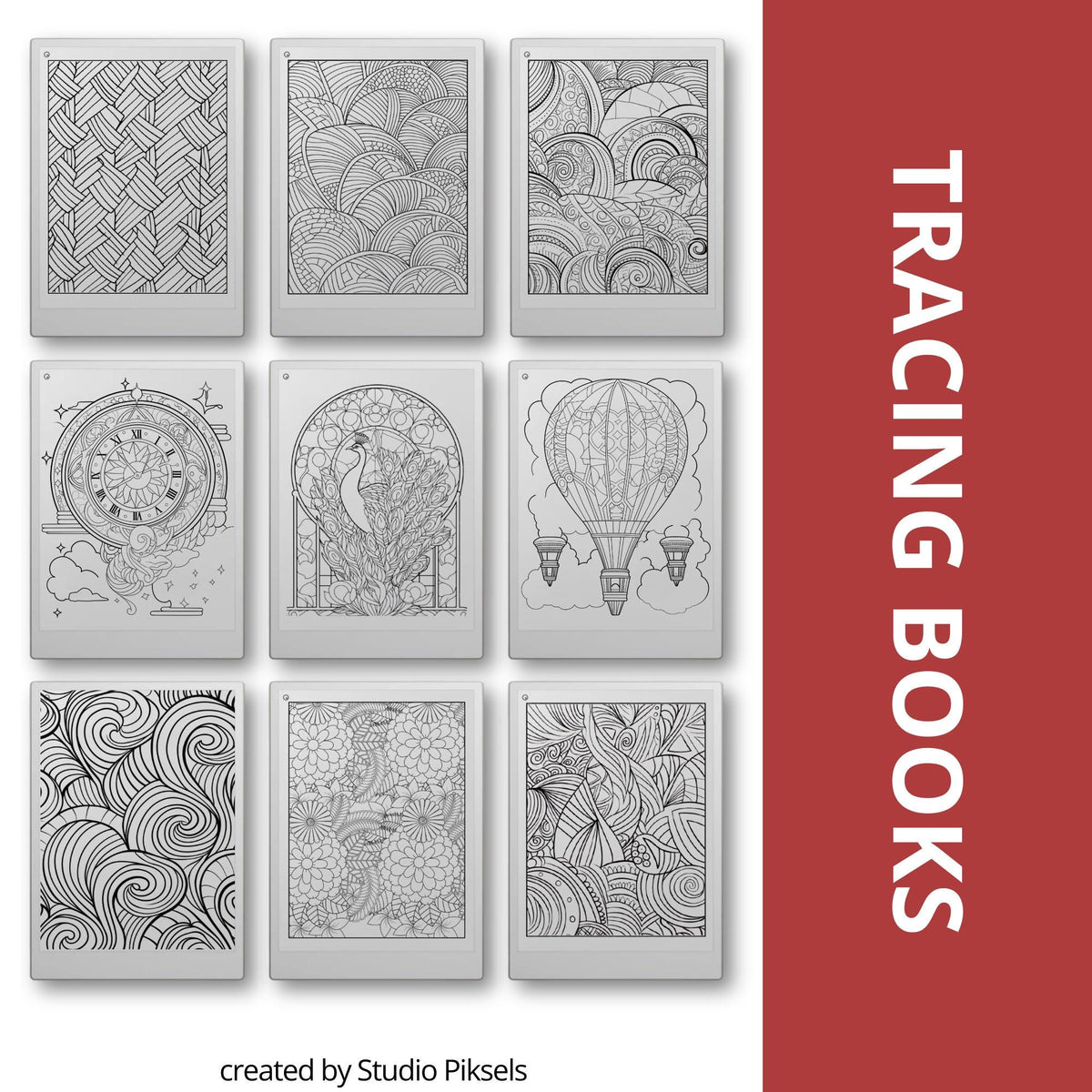 Tracing Book Bundle for reMarkable Paper Pro, reMarkable 1 & 2, and Procreate with 225 Pages of Artistic Tracing Designs