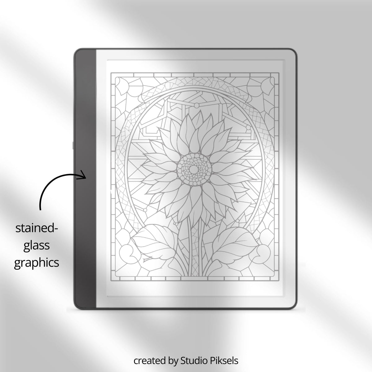 Stained Glass, Abstract Patterns, Floral & Wavy Patterns Tracing Book Bundle for Kindle Scribe featuring decorative tracing pages, floral illustrations, geometric patterns, and calming wave designs for mindful digital drawing.