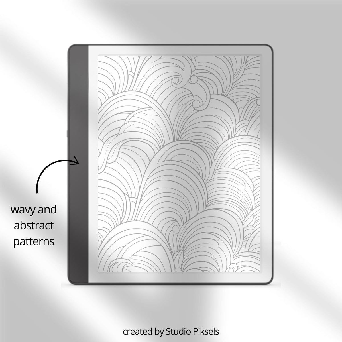 Stained Glass, Abstract Patterns, Floral & Wavy Patterns Tracing Book Bundle for Kindle Scribe featuring decorative tracing pages, floral illustrations, geometric patterns, and calming wave designs for mindful digital drawing.