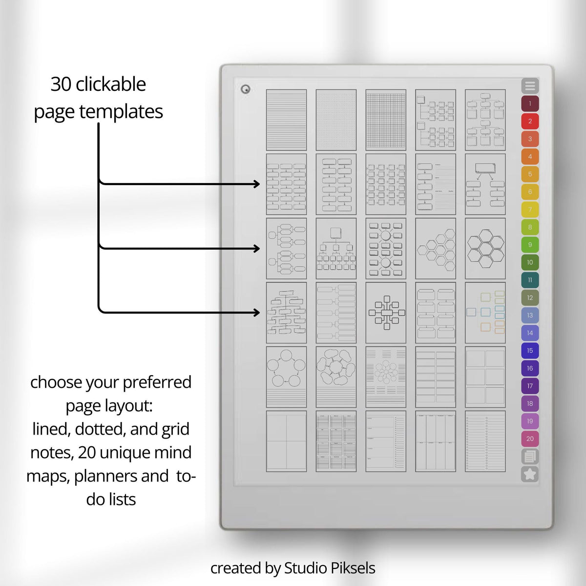 Unlimited Mind Map Notebook for reMarkable Paper Pro, Idea Planner, Vision Board, Brain Dump Template, Business Planner, P...