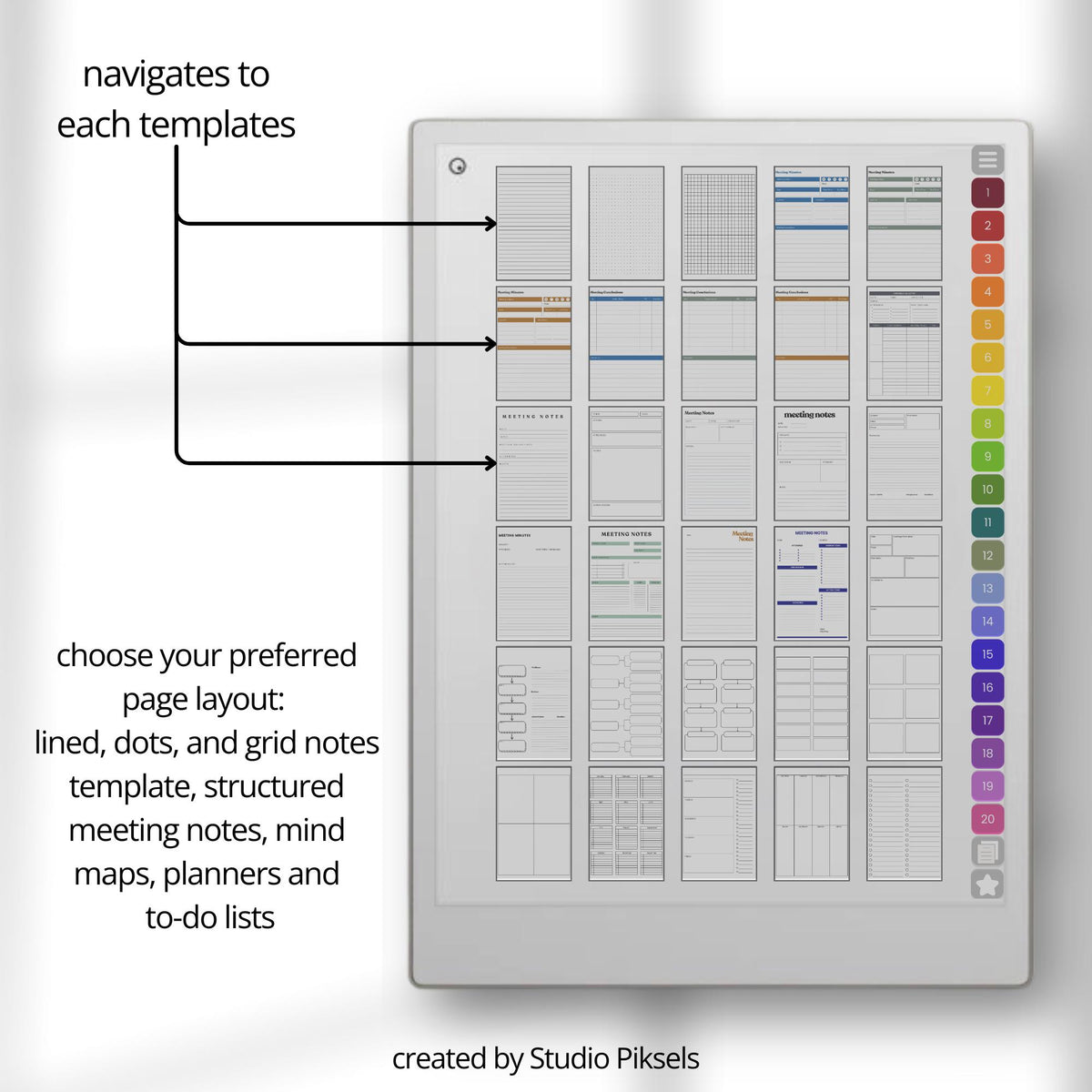 Unlimited Meeting Minutes Notebook for reMarkable Paper Pro, Meeting Notes, Meeting Tracker, Productivity Planner, Busines...