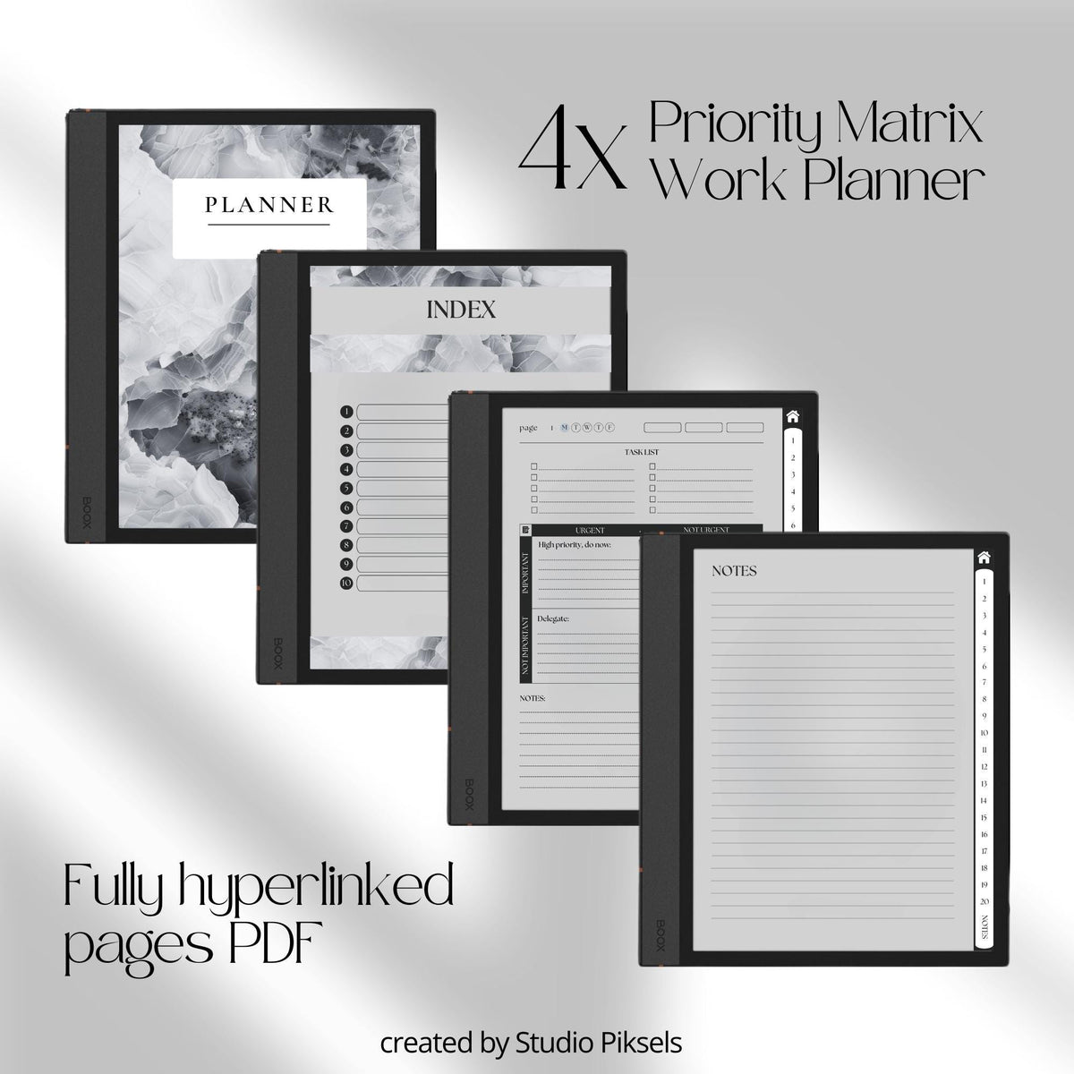Work Planner for BOOX with Eisenhower Matrix