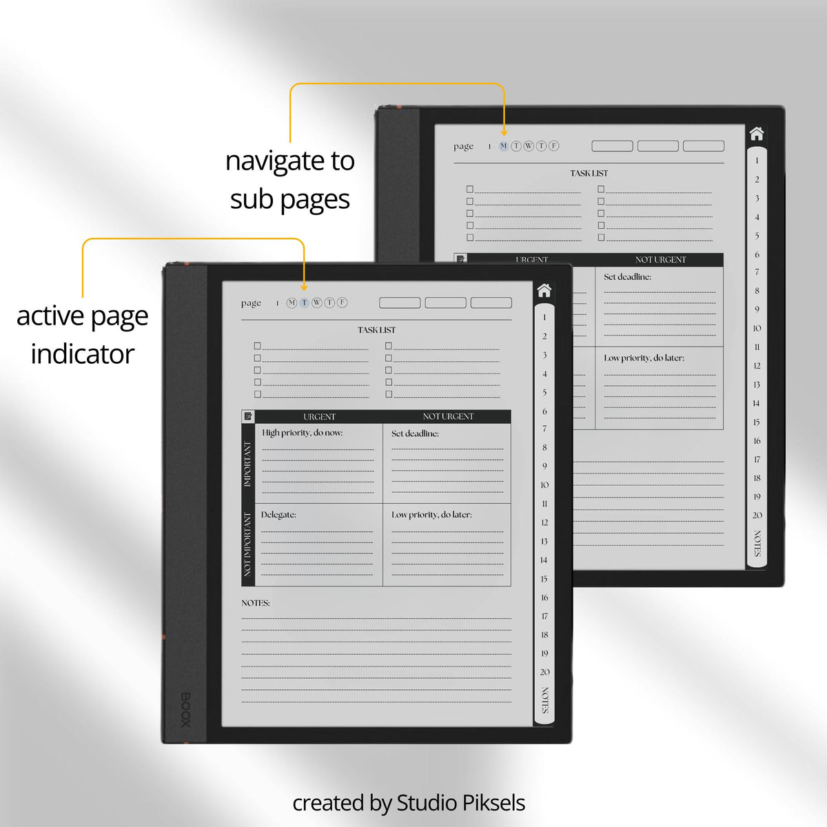 Work Planner for BOOX with Eisenhower Matrix
