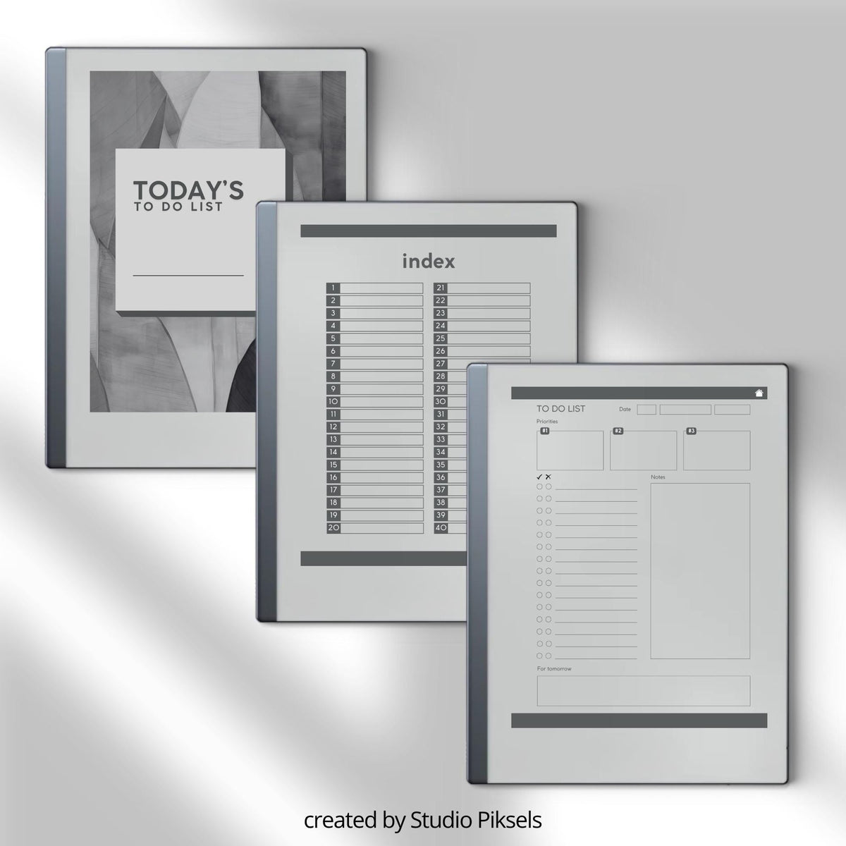 To do list bundle for reMarkable 2 with hyperlinked pages.