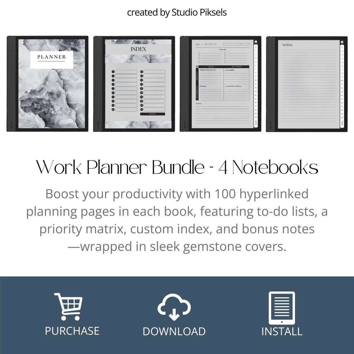 Work Planner for BOOX with Eisenhower Matrix