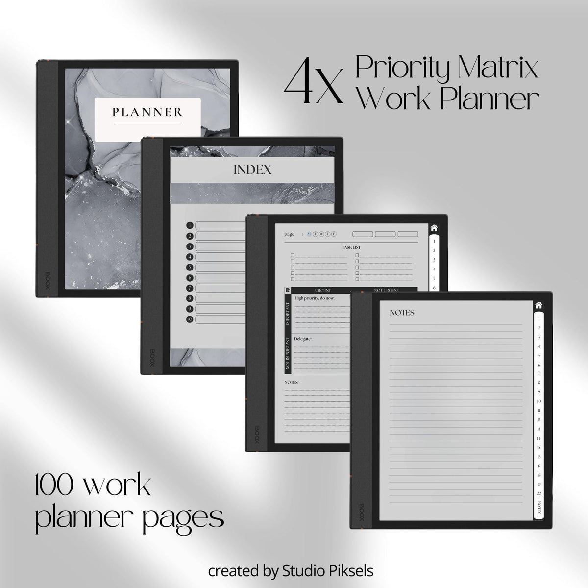 Work Planner for BOOX with Eisenhower Matrix