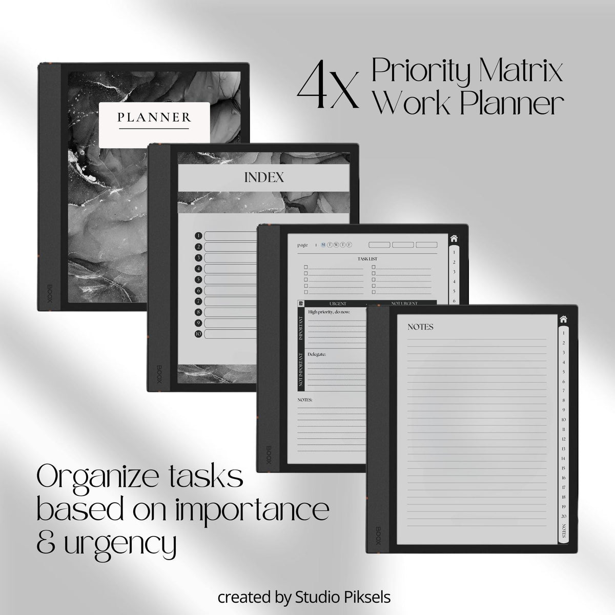 Work Planner for BOOX with Eisenhower Matrix