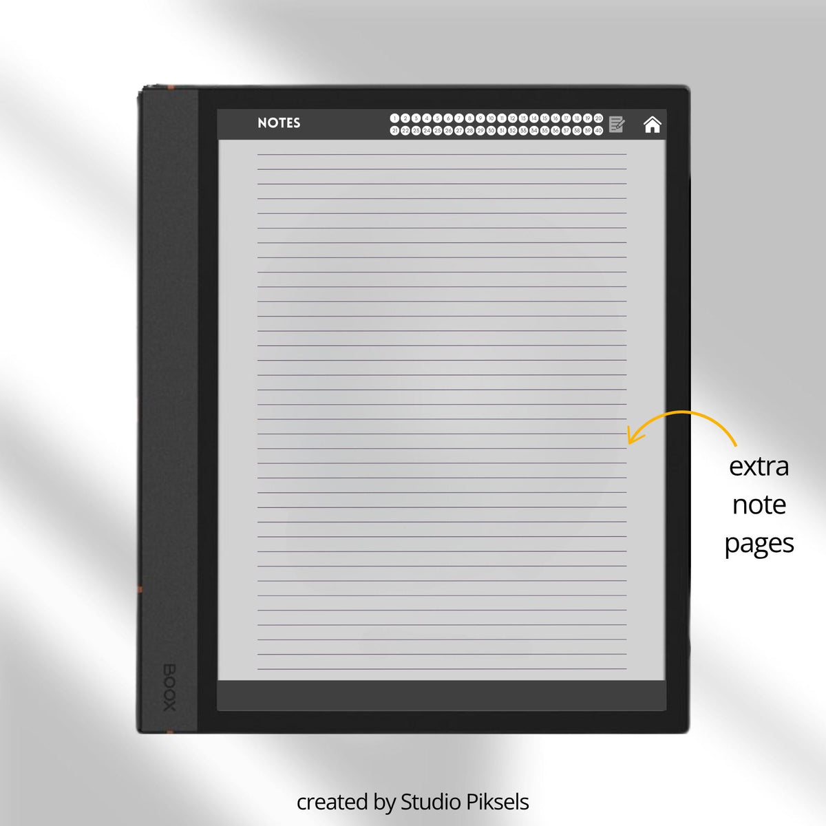 Recipe Book Collection for BOOX tablets with hyperlinked cooking, baking, and drink recipe pages in grayscale digital notebook layouts.