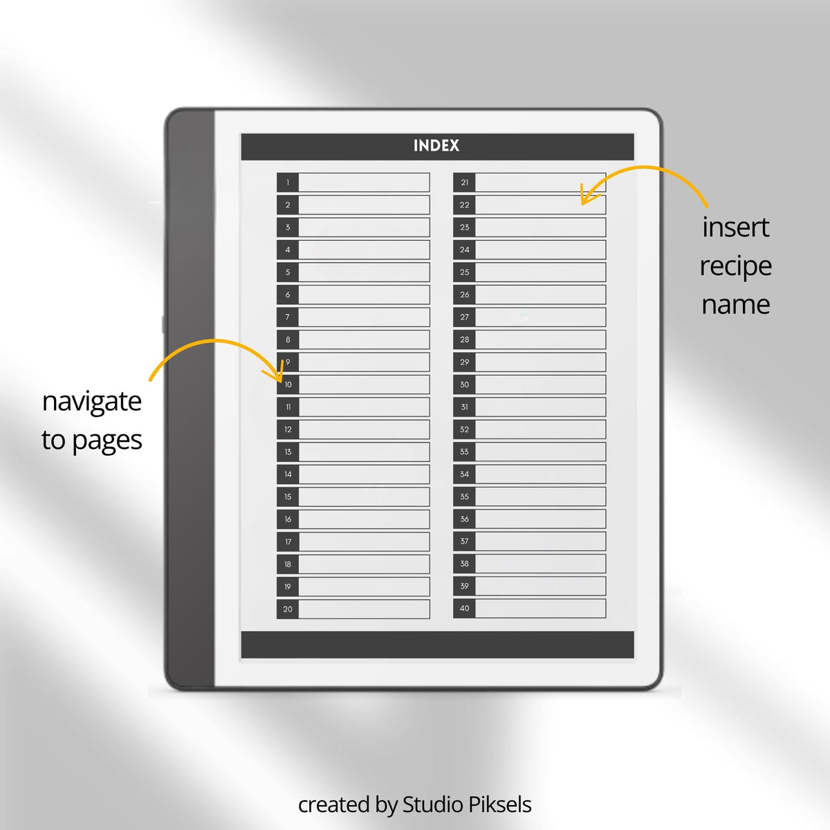 Hyperlinked Recipe Books Collection for Kindle Scribe featuring cooking, baking, and drink recipe templates with organized meal planning pages, recipe trackers, and digital cookbook layouts.