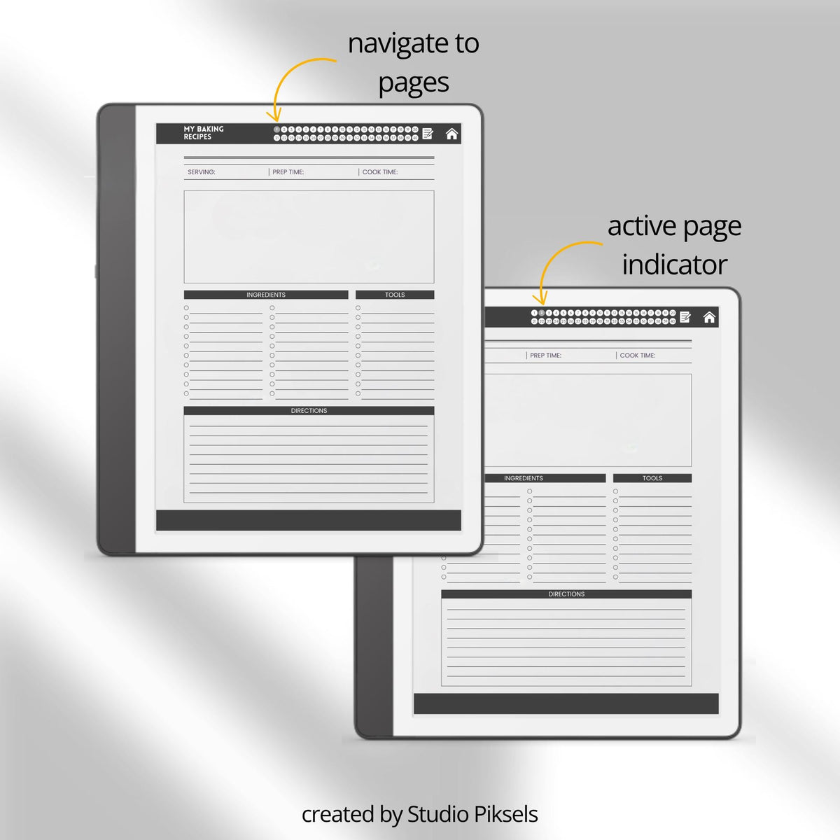 Hyperlinked Recipe Books Collection for Kindle Scribe featuring cooking, baking, and drink recipe templates with organized meal planning pages, recipe trackers, and digital cookbook layouts.