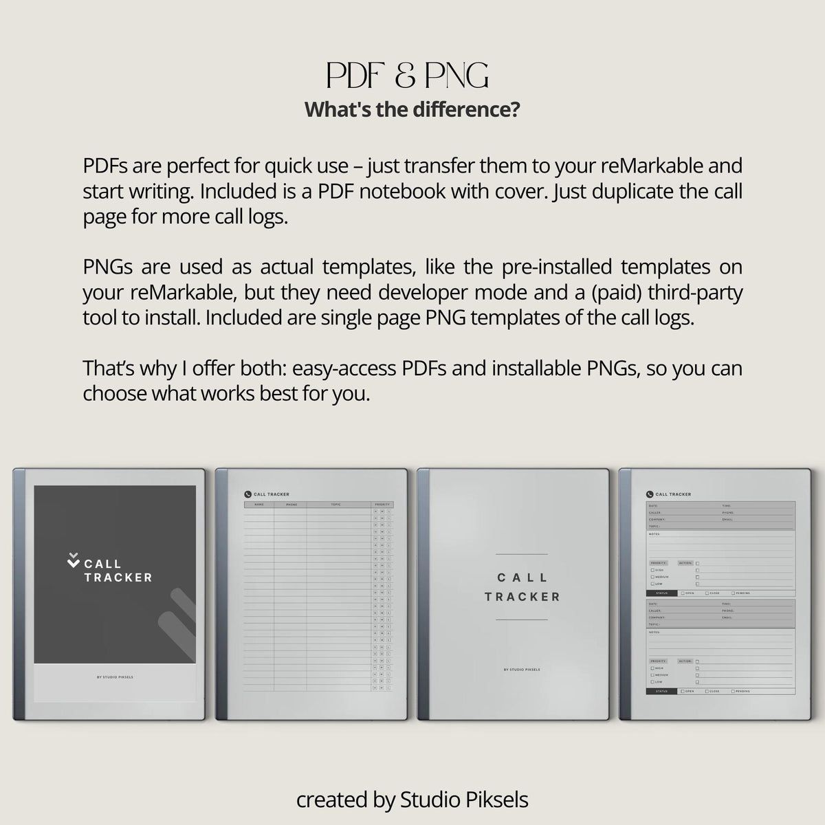 Keep your phone conversations organized, documented, and easy to reference with this Phone Call Tracker for reMarkable 2 and Paper Pure