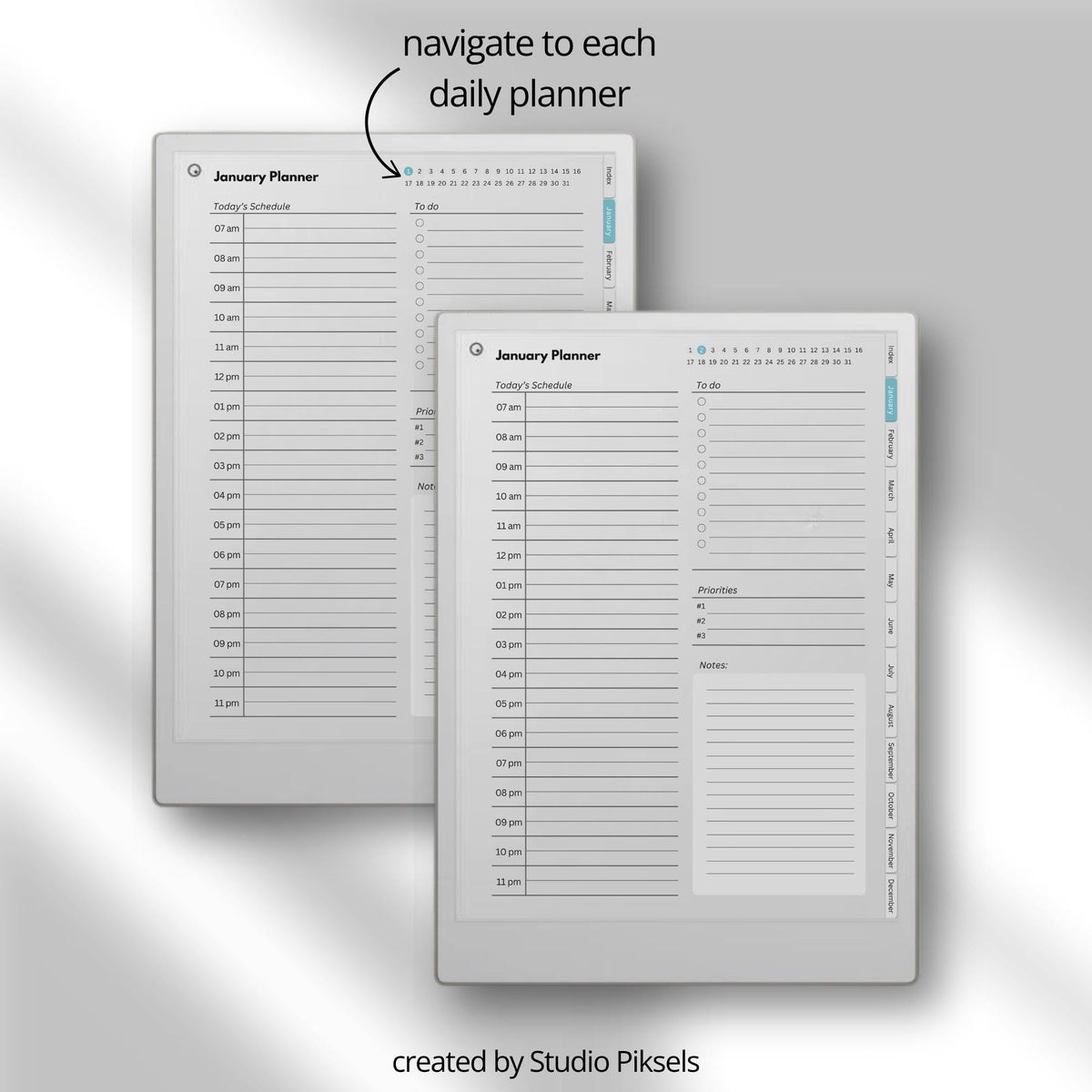 Stay organized throughout 2026  with this Daily Planner for reMarkable Paper Pro. Designed to combine planning, scheduling, journaling, goal setting, and personal reflection.