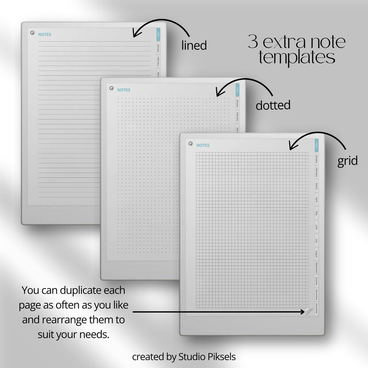 Stay organized throughout 2026  with this Daily Planner for reMarkable Paper Pro. Designed to combine planning, scheduling, journaling, goal setting, and personal reflection.