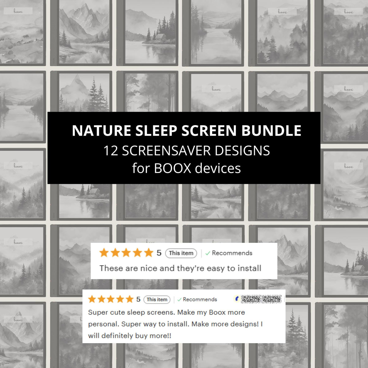 Nature Sleep Screen Bundle for BOOX, Cover for BOOX, Screensaver for BOOX, Wallpaper Art Bundle, Landscape Sleep Screens, Notebook Cover
