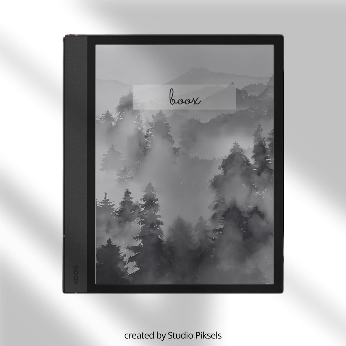 BOOX Sleep Screen Bundle with 24 grayscale nature-inspired screensavers featuring landscape artwork for BOOX E Ink devices 