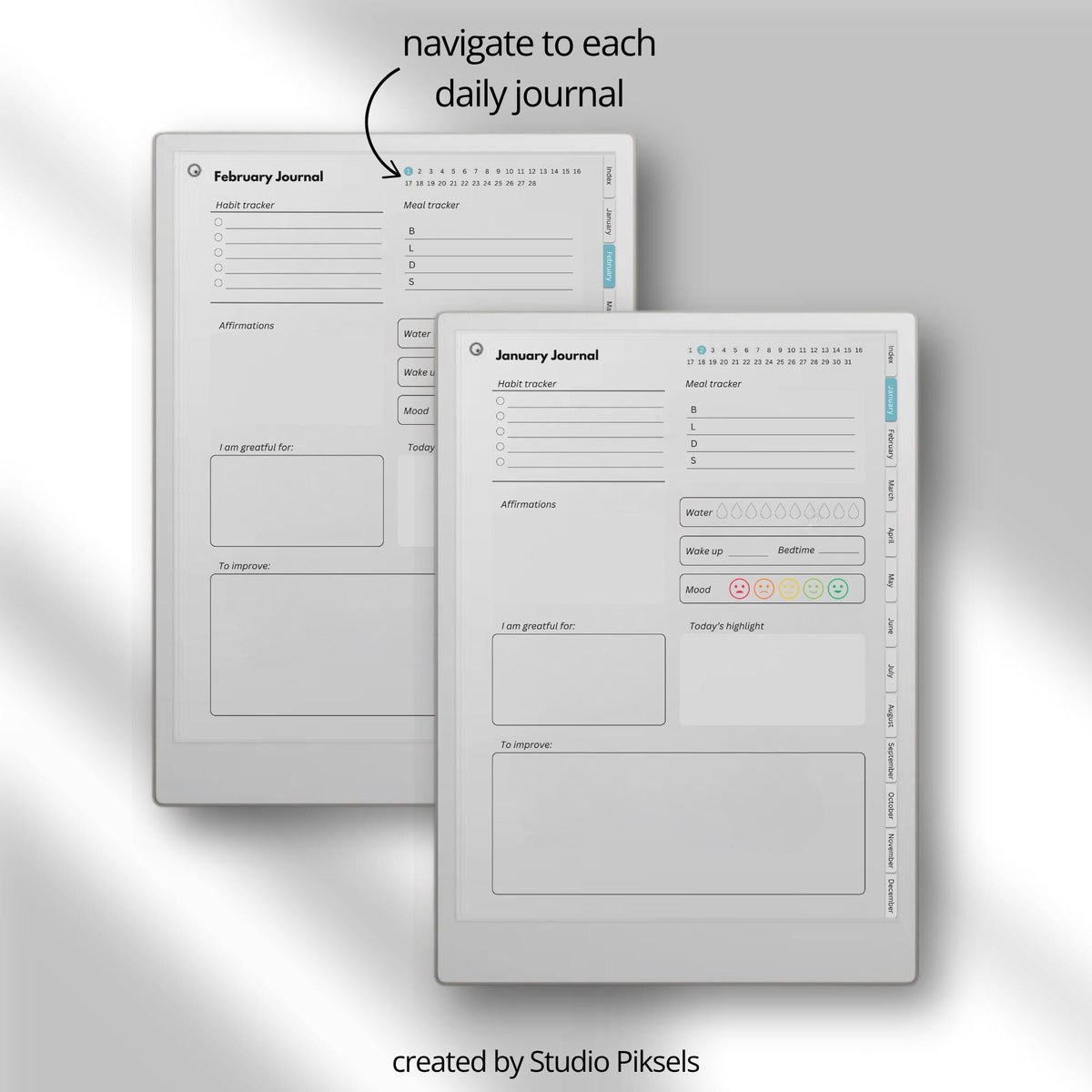 Stay organized throughout 2026  with this Daily Planner for reMarkable Paper Pro. Designed to combine planning, scheduling, journaling, goal setting, and personal reflection.