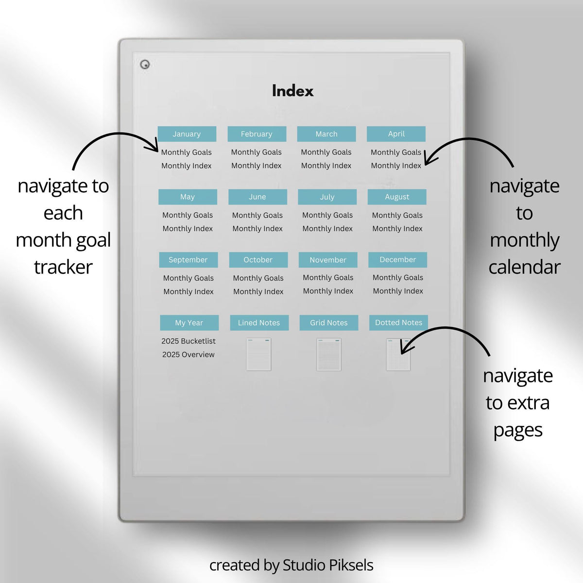 Stay organized throughout 2026  with this Daily Planner for reMarkable Paper Pro. Designed to combine planning, scheduling, journaling, goal setting, and personal reflection.