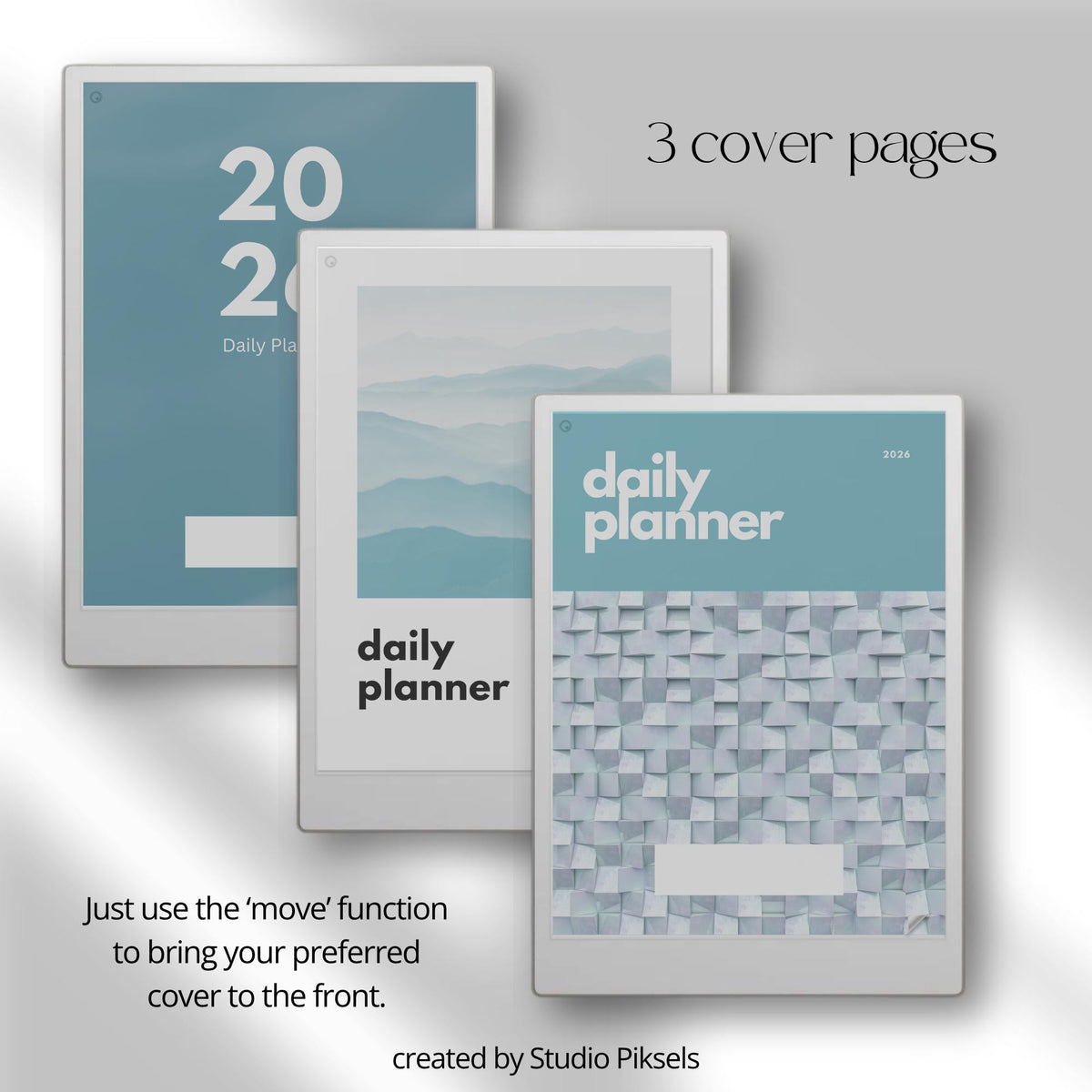 Stay organized throughout 2026  with this Daily Planner for reMarkable Paper Pro. Designed to combine planning, scheduling, journaling, goal setting, and personal reflection.